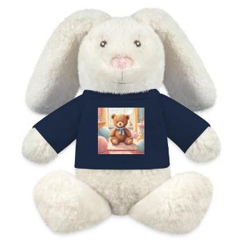 Teddybär Poster, Baby, Kind, Säugling - MiniFeet® RecycelHase® Creme - French Navy - Vorne
