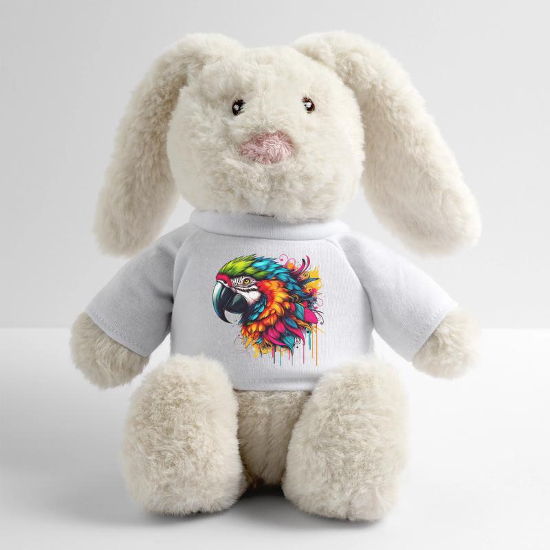 Perroquet Lapin en peluche recyclé MiniFeet® Crème
