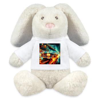 Vintage Electric Car - MiniFeet® RecycelHase® Bunny Cream - white - Front