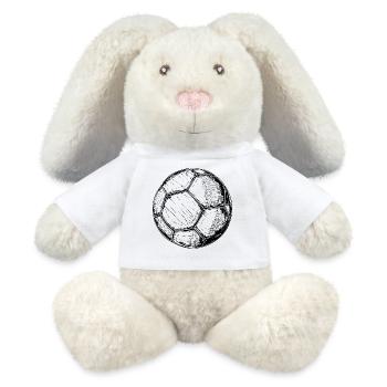 Croquis de football - Lapin en peluche recyclé MiniFeet® Crème - blanc - Devant