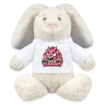 Drache Maki Sushi Yummy Kawaii Geschenk - MiniFeet® RecycelHase® Creme - Weiß - Vorne