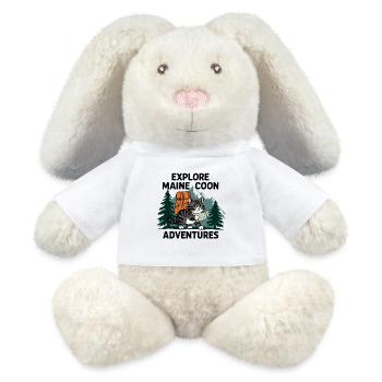 Explorer Maine Coon Abenteuer Drucken - MiniFeet® RecycelHase® Creme - Weiß - Vorne