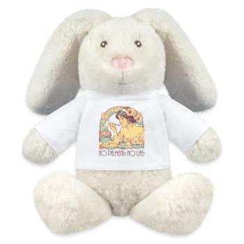 No Pelmeni No Life Woman Cadeau Art Nouveau - Lapin en peluche recyclé MiniFeet® Crème - blanc - Devant