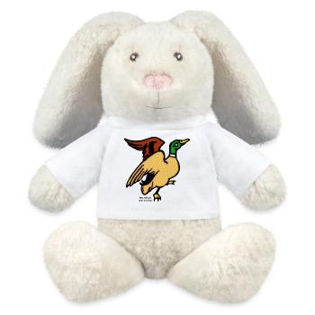Wildente Anas Boschas wild Ente Erpel illustration - MiniFeet® RecycelHase® Creme - Weiß - Vorne