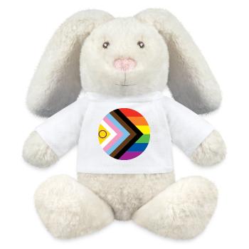 Drapeau de la fierté - Lapin en peluche recyclé MiniFeet® Crème - blanc - Devant