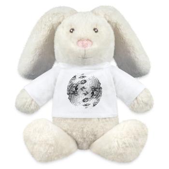 Pixelchaos rastérisé football football MODIFIÉ - Lapin en peluche recyclé MiniFeet® Crème - blanc - Devant
