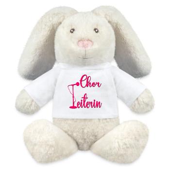 Hobby Chor Leitung Chorleiterin - MiniFeet® RecycelHase® Creme - Weiß - Vorne