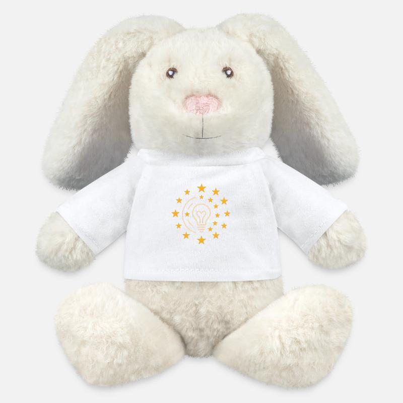 Creative light bulb with star wreath - MiniFeet® RecycelHase® Bunny Cream - white