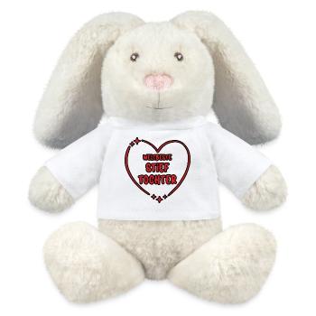 Weltbeste Stieftochter Stiefkind Herz Bonuskind - MiniFeet® RecycelHase® Creme - Weiß - Vorne