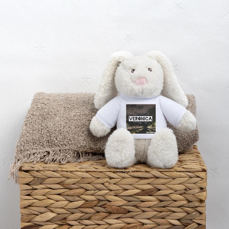 SINGLE VERONICA Lapin en peluche recyclé MiniFeet® Crème