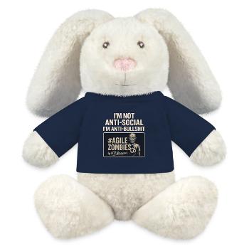 I'm not anti-social, I'm anti-bullshit - MiniFeet® RecycelHase® Bunny Cream - french navy - Front