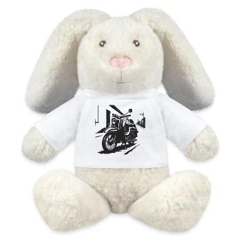 La poésie de rue sur deux roues - Lapin en peluche recyclé MiniFeet® Crème - blanc - Devant