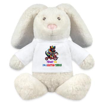 Clown Terrier auf Dreirad - MiniFeet® RecycelHase® Creme - Weiß - Vorne