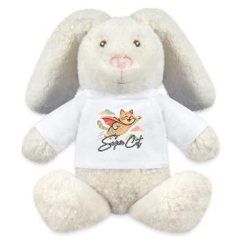 Super Cat British Shorthair Tiger Gift - MiniFeet® RecycelHase® Bunny Cream - white - Front