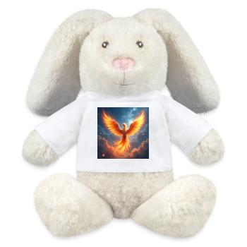Power Animal Phoenix - MiniFeet® RecycelHase® Bunny Cream - white - Front