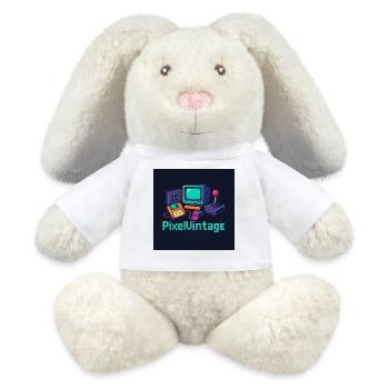 Retro Computer and Pixel Console - MiniFeet® RecycelHase® Bunny Cream - white - Front