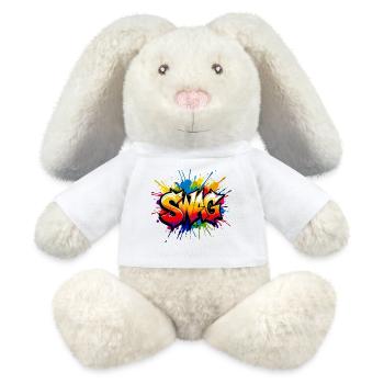 Expressive graffiti style with vibrant colors - MiniFeet® RecycelHase® Bunny Cream - white - Front