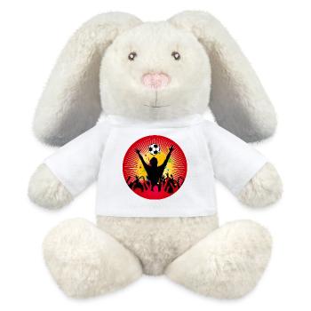 Football fan power – une atmosphère pure dans le stade - Lapin en peluche recyclé MiniFeet® Crème - blanc - Devant