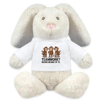 Erschlossene Affenfreundschaft mit Humor - MiniFeet® RecycelHase® Creme - Weiß - Vorne