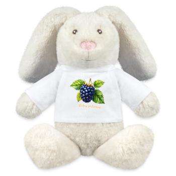 Brombeere – Botanisches Aquarell im Vintage-Stil - MiniFeet® RecycelHase® Creme - Weiß - Vorne