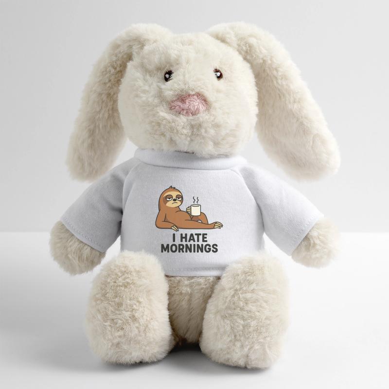 Faultier mit Kaffeetasse MiniFeet® RecycelHase® Creme