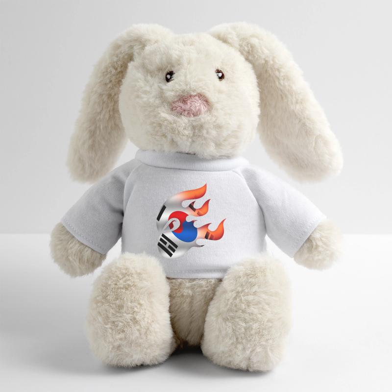 Drapeau coréen - Corée - Ninja Lapin en peluche recyclé MiniFeet® Crème