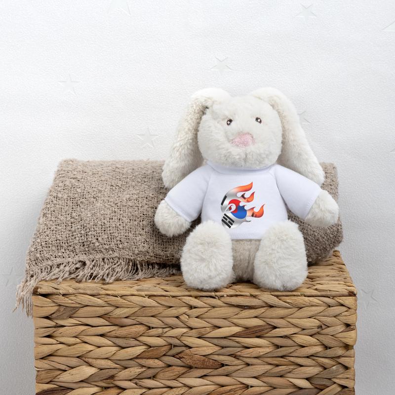 Drapeau coréen - Corée - Ninja Lapin en peluche recyclé MiniFeet® Crème