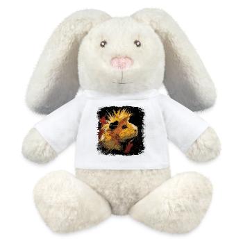 Meerschweinchen Punkrock - MiniFeet® RecycelHase® Creme - Weiß - Vorne