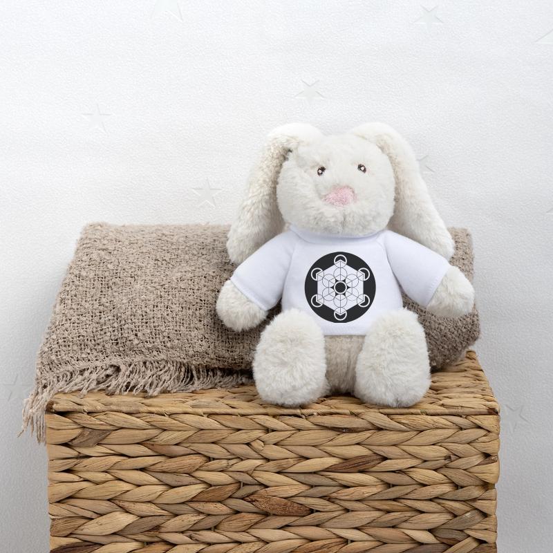 Crop circle cube de Metatron Lapin en peluche recyclé MiniFeet® Crème