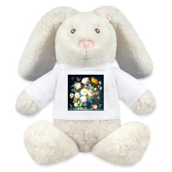 Bouquet de papillons baroque flamand - Lapin en peluche recyclé MiniFeet® Crème - blanc - Devant