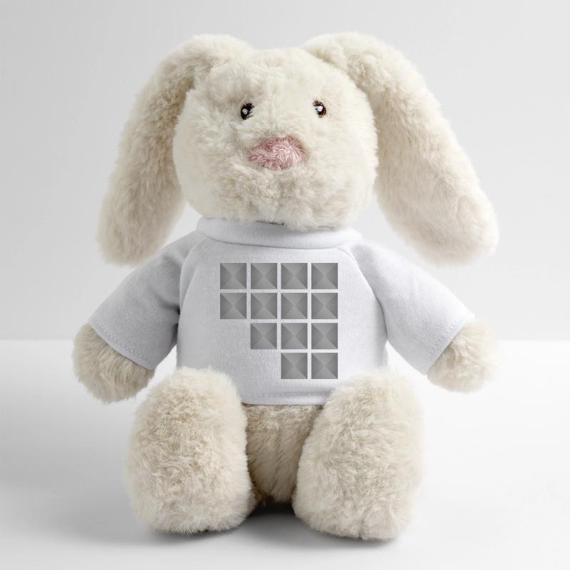 Minimalist Geometric Square Stud Pattern MiniFeet® RecycelHase® Bunny Cream