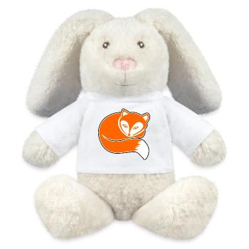 Rothaar Fuchs: Comic, Kawaii & Kuschelig - MiniFeet® RecycelHase® Creme - Weiß - Vorne