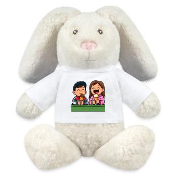Amis de la crème glacée heureux - Lapin en peluche recyclé MiniFeet® Crème - blanc - Devant
