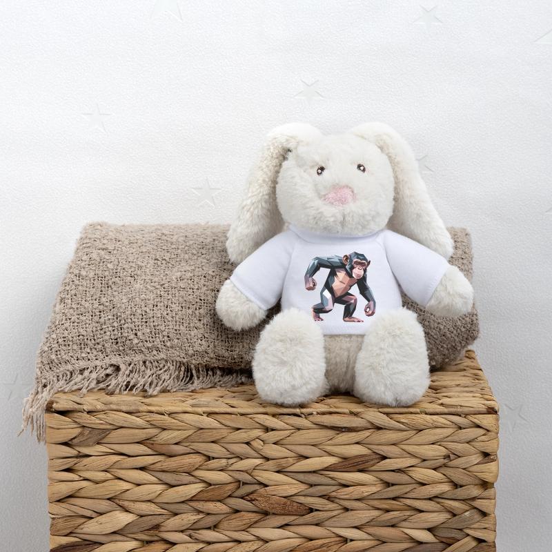 Monkey - Cooles Low-Poly-Logo MiniFeet® RecycelHase® Creme