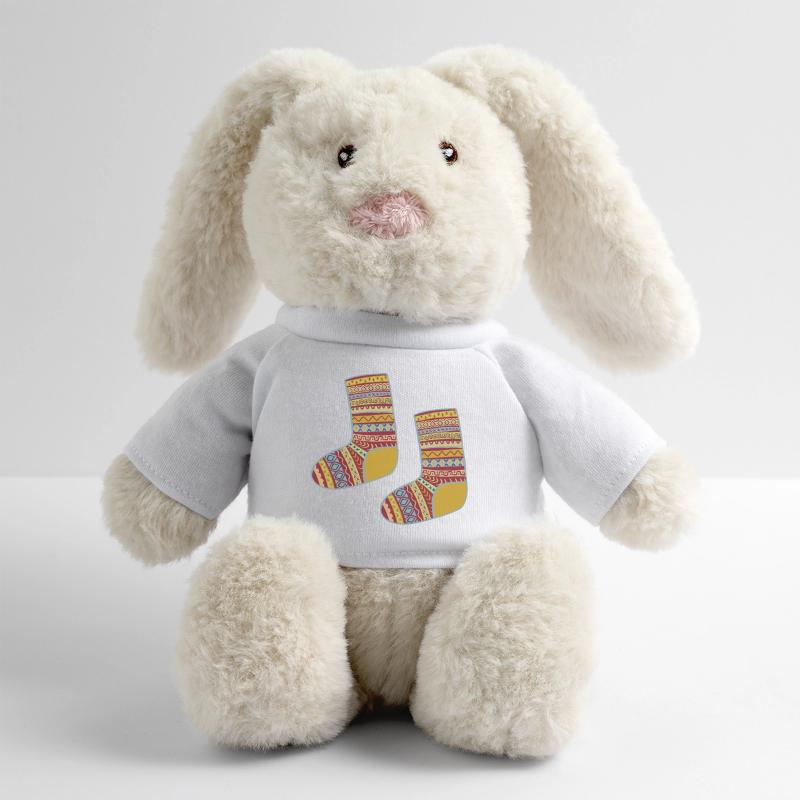 Colorful Fair Isle Patterned Socks MiniFeet® RecycelHase® Bunny Cream