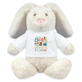Coordinateur du Chaos – Chemise Funny Sayings pour Elt - Lapin en peluche recyclé MiniFeet® Crème - blanc - Devant