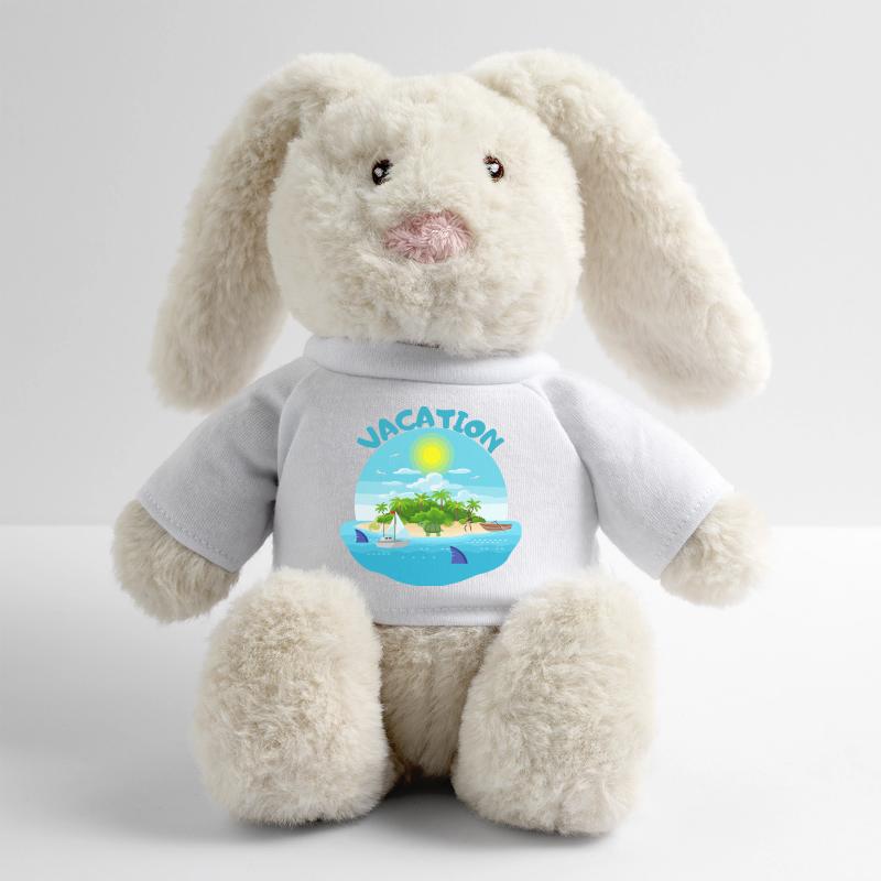 Conception de plage idyllique d’île tropicale Lapin en peluche recyclé MiniFeet® Crème