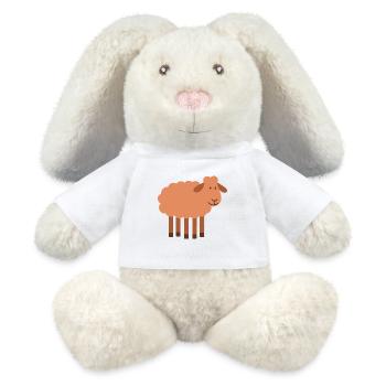 Mouton à 5 pattes perle rare - Lapin en peluche recyclé MiniFeet® Crème - blanc - Devant