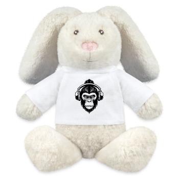 Monkey Head Chillout Lounge Vibe Edition Shirt - MiniFeet® RecycelHase® Bunny Cream - white - Front
