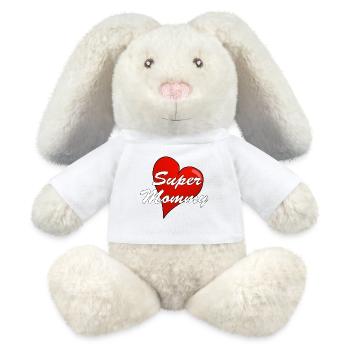 SUPER MOMMY - MiniFeet® RecycelHase® Bunny Cream - white - Front