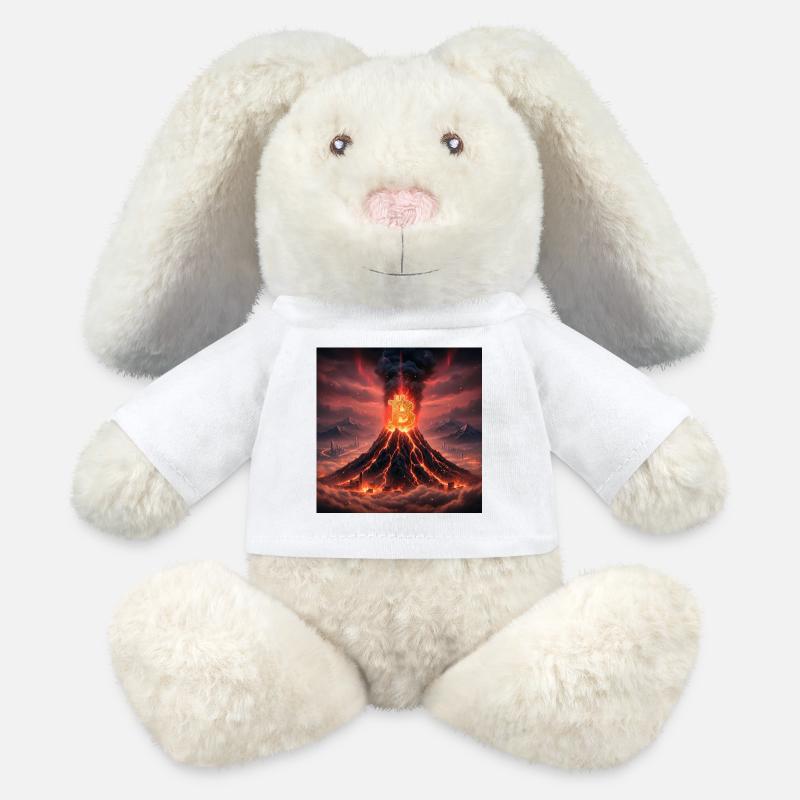 Bitcoin Vulkan-Ausbruch - MiniFeet® RecycelHase® Creme - Weiß