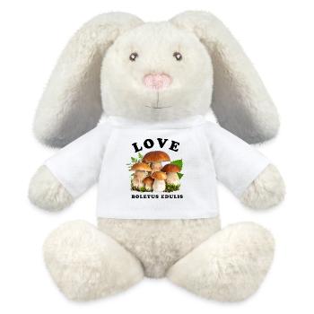 Ich liebe Steinpilze – Waldliebe - MiniFeet® RecycelHase® Creme - Weiß - Vorne