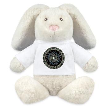 Star Swirl Mandala - MiniFeet® RecycelHase® Bunny Cream - white - Front