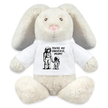 Lien cosmique maman et enfant - Lapin en peluche recyclé MiniFeet® Crème - blanc - Devant