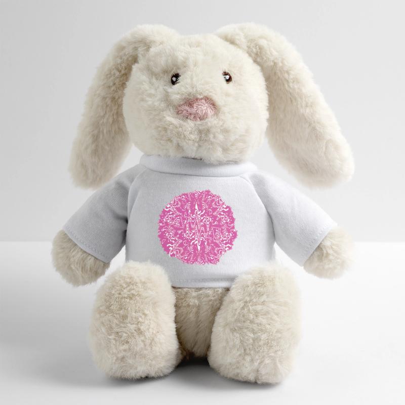 Circle Rose Pink Pattern MiniFeet® RecycelHase® Bunny Cream
