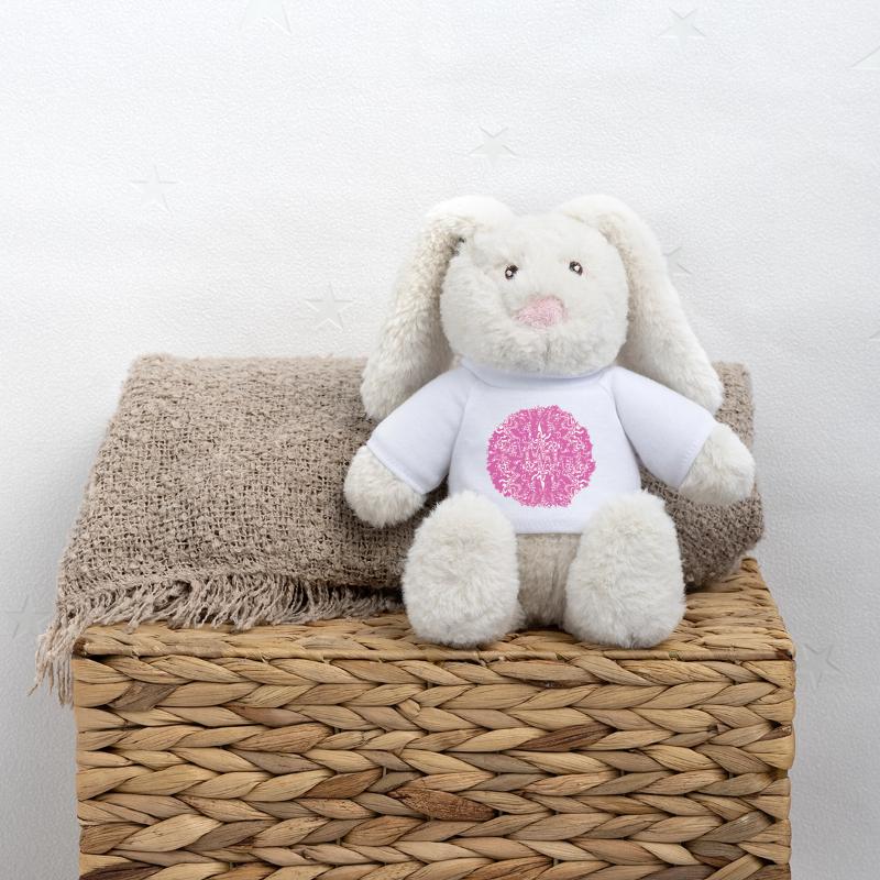Circle Rose Pink Pattern MiniFeet® RecycelHase® Bunny Cream