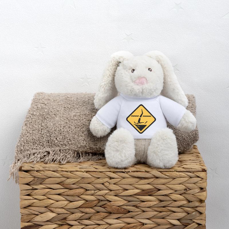 Graphique de signe de plongée Lapin en peluche recyclé MiniFeet® Crème