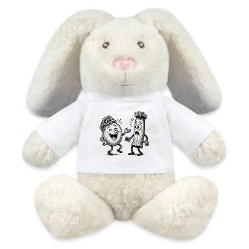 Nouilles italiennes vs chinoises - Lapin en peluche recyclé MiniFeet® Crème - blanc - Devant