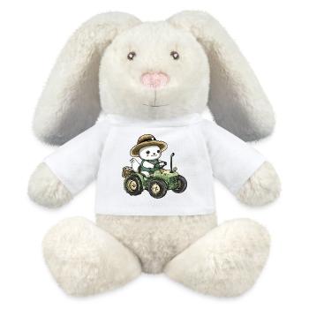 Robbe Tier Traktor Farmer - MiniFeet® RecycelHase® Creme - Weiß - Vorne