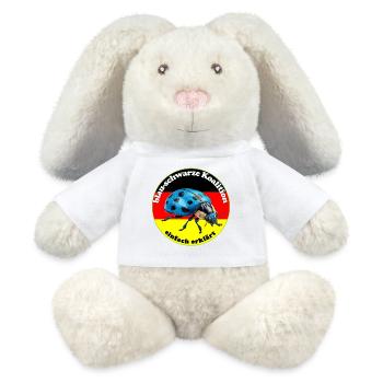 Blauer Käfer widerspiegelt den Wählerwillen - MiniFeet® RecycelHase® Creme - Weiß - Vorne